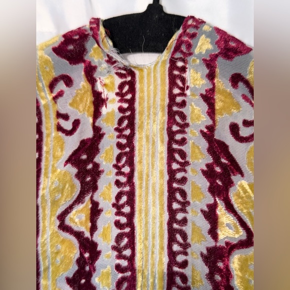 Free people velvet white red and yellow Floral Sheer duster open cardigan Kimono - Picture 6 of 6